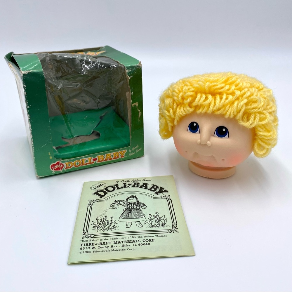 1984 Fibre-Craft Doll Baby Head Blonde Curly Hair 3175 Martha Nelson Thomas